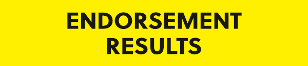 ENDORSEMENT RESULTS