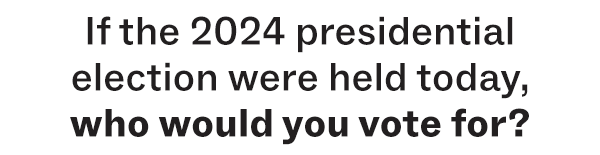 If the 2024 presidential election were held today, who would you vote for?